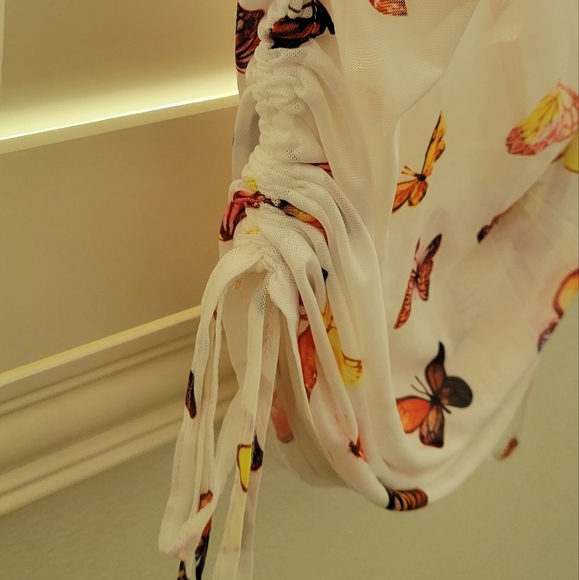 Women's Long Sleeves Printed Mesh Bodycon Dress, Clubwear - Picture 5 of 11